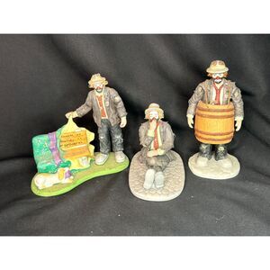 Emmett Kelly Jr Signed Clown Figurines Set of 3